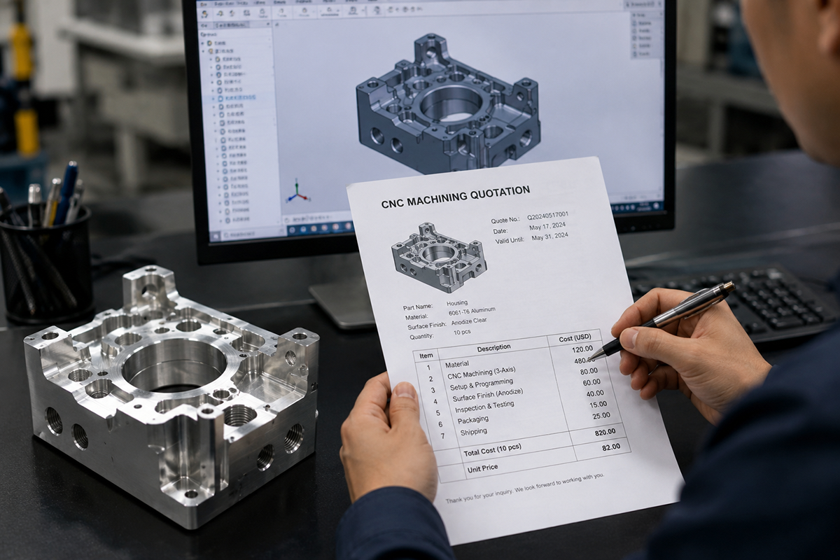 CNC machining quote review for custom metal parts