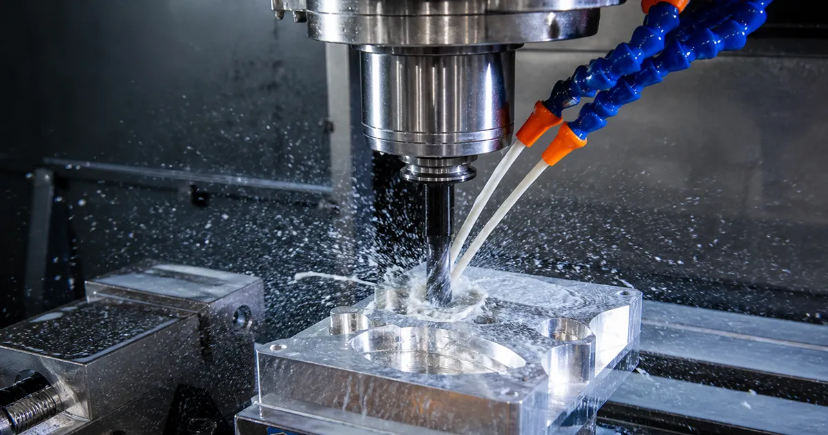 CNC milling process for aluminum components and custom metal parts