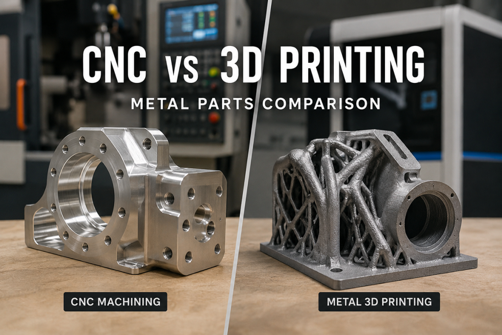 CNC vs 3D printing metal parts comparison