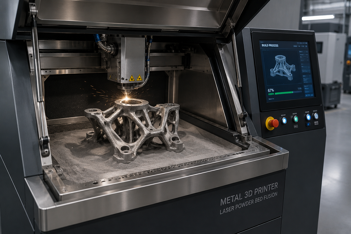 Metal 3D printing process for complex metal parts