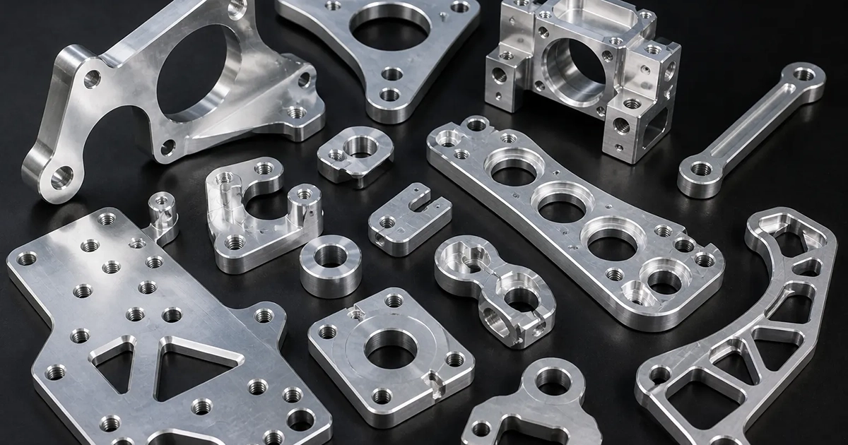 automotive CNC parts including aluminum brackets mounts and custom metal components