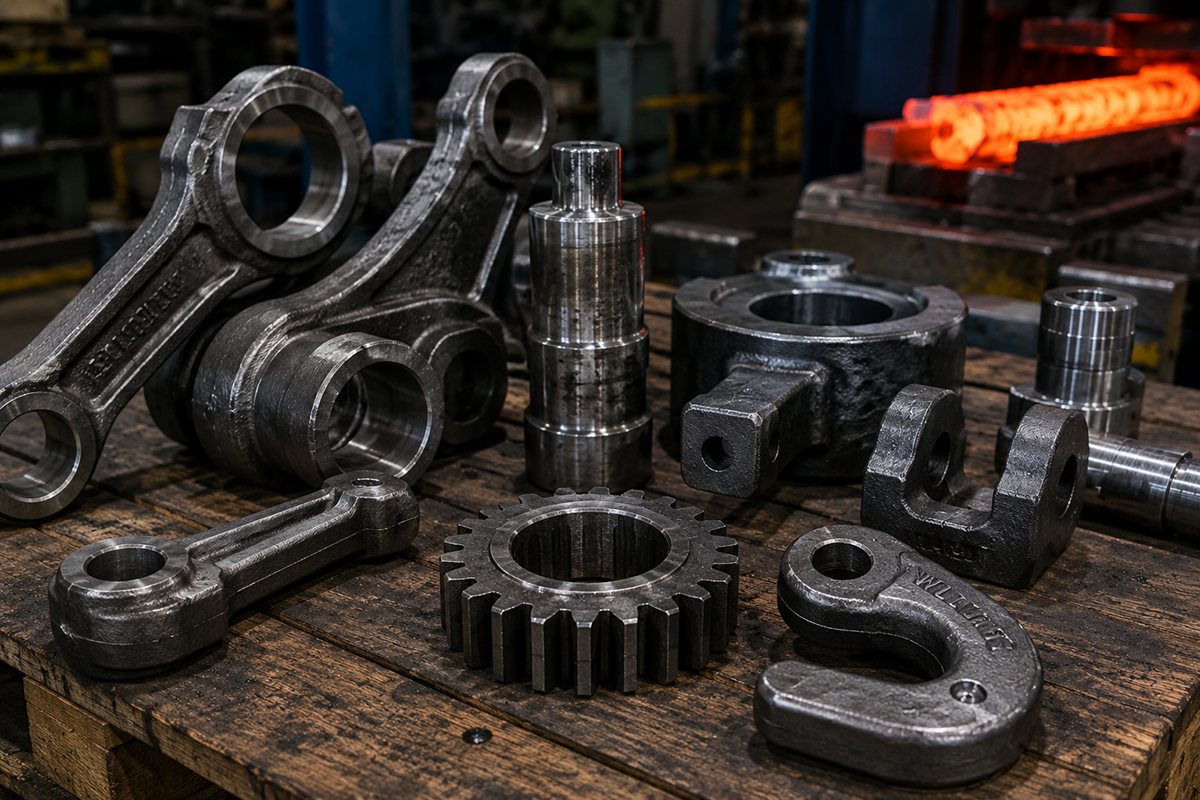 Forged metal parts for high strength industrial applications