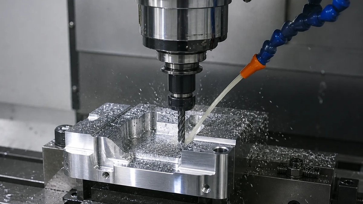 CNC machining process precision metal cutting