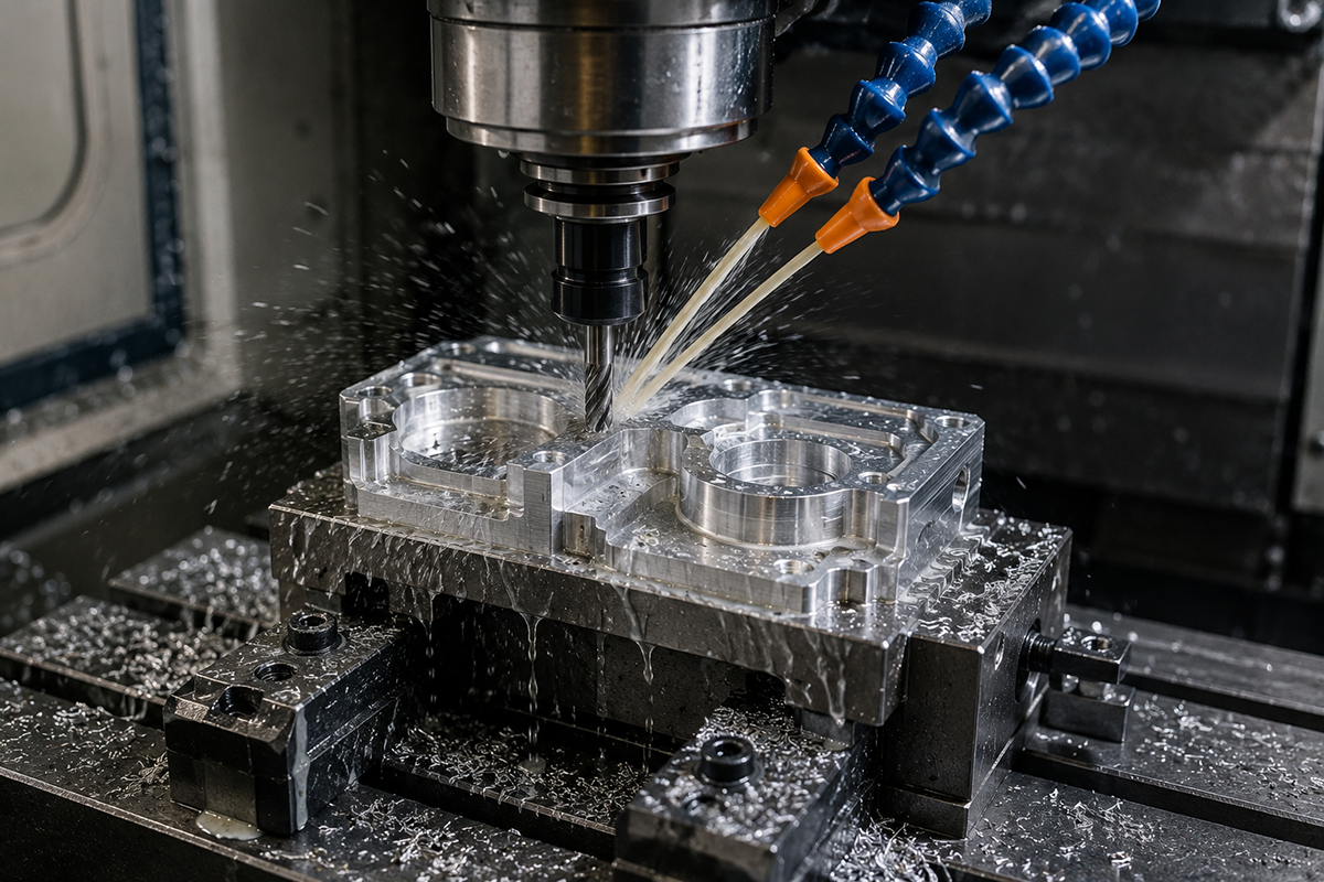 CNC machining process for precision metal parts