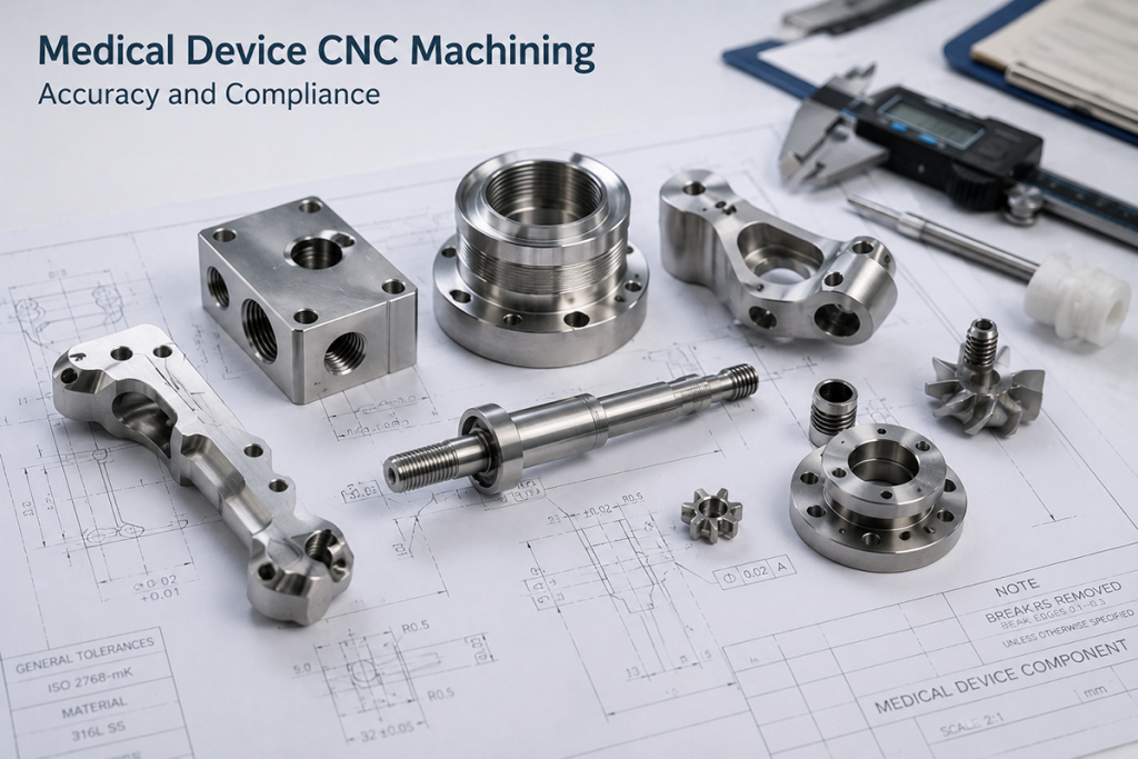 Medical device CNC machining precision components
